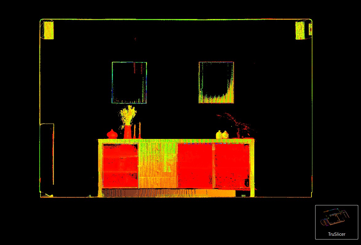TruSlicer doorsnede van 3D-puntenwolk interieur